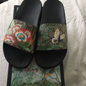 gucci slides women flowers